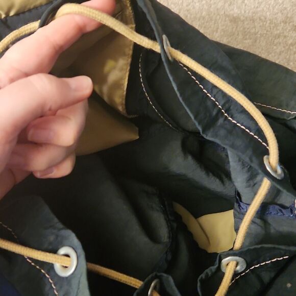 Kipling Dark Green Nylon Mini Drawstring Backpack w/ Gorilla Keychain - Picture 8 of 12